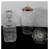 Glassware, includes crystal decanter (6" base,