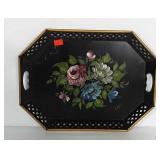 Tole Painted tray. Measures 20x15 inches.