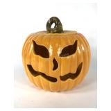 Halloween decor, ceramic Jack-o-lantern, stands
