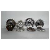 Metalwares: serving trays and bowls. Some are