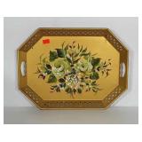 Painted toleware serving tray. Measures 15x20