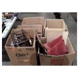 Skid lot, linens, decorative mirror, glassware,