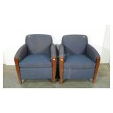Two upholstered arm chairs, need cleaned, some