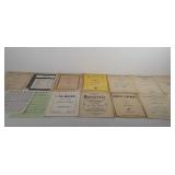Group of sheet music, mostly violin, piano, and