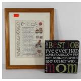 Children Learn What They Live poem print and MOM