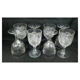 Pattern pressed glass goblets, set of 8