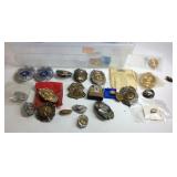 Beaver fire dept badges and pins in a plastic