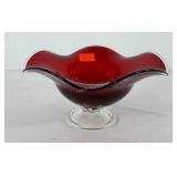 Glassware, ruby red decorative bowl, 9"