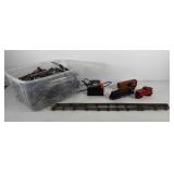 Model train group, includes tracks, engine, cars,