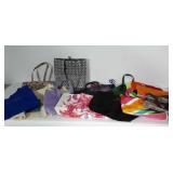 Totes and tote style purses. Some are advertising