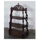 Walnut Curio Shelf, tiered Shelving, decorative