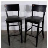 Pair of Home Counter Stools, brown pleather