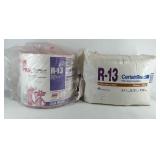 Two rolls of fiber glass insulation, R-13, 3.5" ×