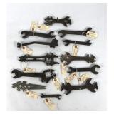 Mechanics wrenches,  twelve