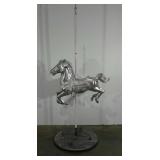Plastic carousel horse on display pole, 7