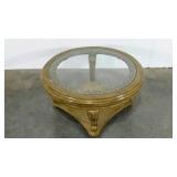 Glass top coffee table, 37" diameter, seller code