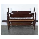 Bed, Full size with side rails and slats, finish