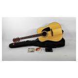 Fender acoustic guitar with strap, soft shell