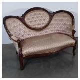 French Prov Parlor Loveseat, medallion back,