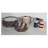 Warren Kimble "Colonial"  pattern dish set.