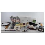 Tools, ceiling fan air filters, paint rollers,