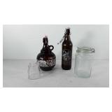 Glassware, includes canister, jar, and two Stone