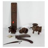 Primitive tool lot: meet grinder, light,