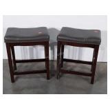 Pair of Home Furnishings Stools, pleather seats,