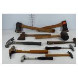 Tools, hammers, axes, rubber mallet, etc.