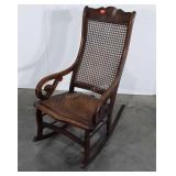 Rocking Chair, cane seated, bentwood design armed