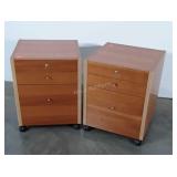 Pair of Modern Century 3 Drawer Office Files,