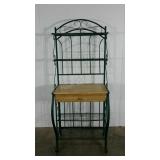 Bakers rack, metal frame, 68" tall, some rust