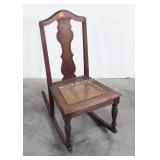 Rocking Chair, early cane seated Bedroom type