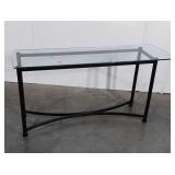 Sofa Table, heavy tempered Glass top on black