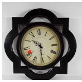 Decor clock, battery operated, 24x24, wood frame,