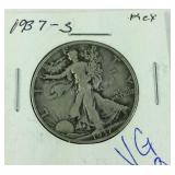1937-S walking liberty half dollar