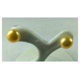 Freshwater pearl golden cultured pearl stud