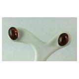 Baltic Amber oval stud earrings sterling silver