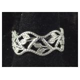 Size 7 Diamond accent ring platinum over sterling