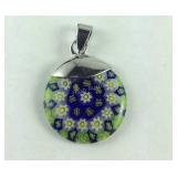 Sterling silver Murano style glass pendant