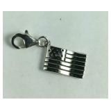 Sterling silver American flag pendant