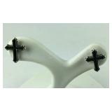 Sterling silver cross stud earrings