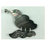 Sterling silver butterfly stone pendant