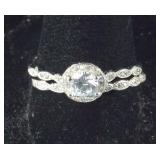 Size 10 Sterling silver CZ ring set