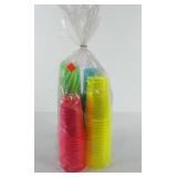 Neon colored party cups, 16 oz.