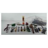Tools, includes carpenter pencils with sharpener,