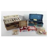 Fishing supplies, includes tackle boxes with some