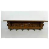Carved wall mount shelf rack, 39" long, nail
