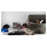 Electricians group, sockets, socket covers, fire