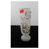 Bristol blown glass vase with hand painted